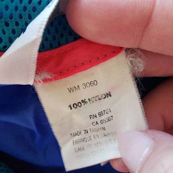 Columbia VTG Nylon Windbreaker Mens Size L Hot Pink Radial Sleeve 1/2 Zip Jacket - Picture 9 of 9